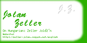 jolan zeller business card